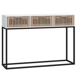 vidaXL Tavolino Consolle Bianco 105x30x75 cm Legno ingegnerizzato e Ferro