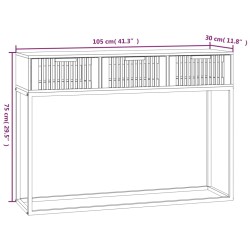 vidaXL Tavolino Consolle Bianco 105x30x75 cm Legno ingegnerizzato e Ferro