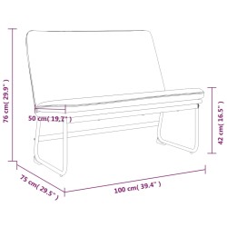 Panca Rosso Vino 100x75x76 cm in Tessuto