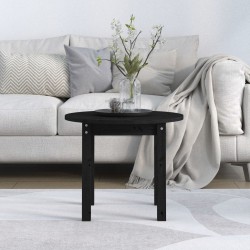 vidaXL Tavolino da Salotto Nero Ø 55x45 cm in Legno Massello di Pino