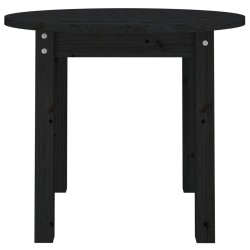 vidaXL Tavolino da Salotto Nero Ø 55x45 cm in Legno Massello di Pino