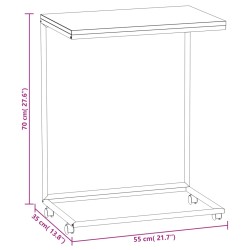 vidaXL Tavolino con Ruote Bianco 55x35x70 cm in Legno Ingegnerizzato