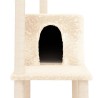 vidaXL Albero per Gatti con Tiragraffi in Sisal Crema 144,5 cm