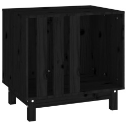 vidaXL Casetta per Cani Nero 60x45x57 cm in Legno Massello di Pino