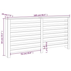    Copertura Termosifone Grigia 169x19x84 cm Legno Massello Pino