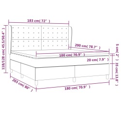 vidaXL Giroletto a Molle con Materasso Cappuccino 180x200cm Similpelle