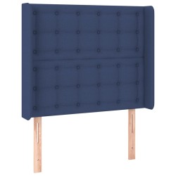 vidaXL Letto a Molle con Materasso e LED Blu 80x200 cm in Tessuto