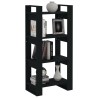   Libreria/Divisorio Nero 80x35x125 cm Legno Massello