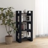   Libreria/Divisorio Nero 80x35x125 cm Legno Massello