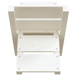   Portaceppi Bianco 47x39,5x48 cm in Legno Massello di Pino