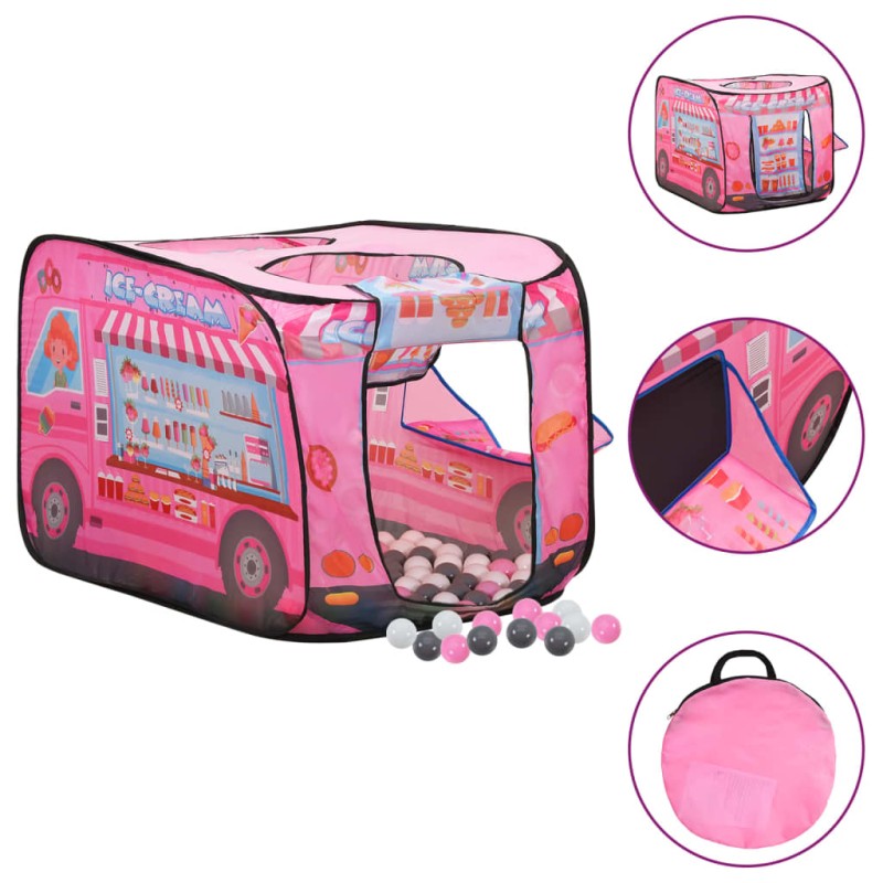 vidaXL Tenda da Gioco per Bambini Rosa con 250 Palline 70x112x70 cm