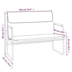   Panca Grigio Chiaro 100x64x80 cm in Tessuto