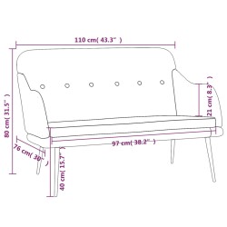 Panca Crema 110x76x80 cm in Tessuto