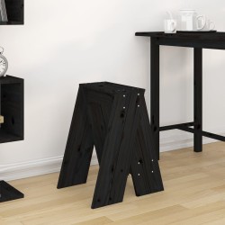   Sgabelli 2 pz Nero 40x40x60 cm in Legno Massello di Pino