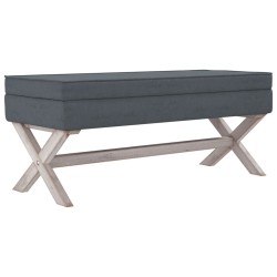   Sgabello Portaoggetti Grigio Scuro 110x45x49 cm in Velluto