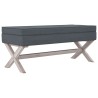   Sgabello Portaoggetti Grigio Scuro 110x45x49 cm in Velluto