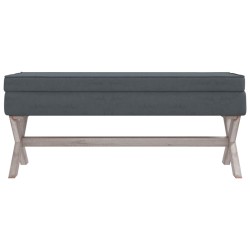   Sgabello Portaoggetti Grigio Scuro 110x45x49 cm in Velluto