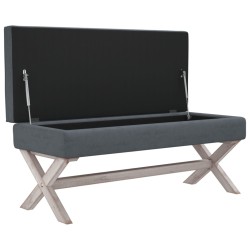   Sgabello Portaoggetti Grigio Scuro 110x45x49 cm in Velluto