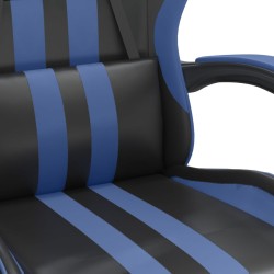 Sedia da Gaming Girevole Nero e Blu in Similpelle