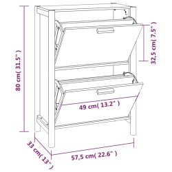   Scarpiera 57,5x33x80 cm in Legno Ingegnerizzato