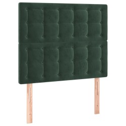 vidaXL Giroletto a Molle con Materasso Verde Scuro 90x200 cm Velluto