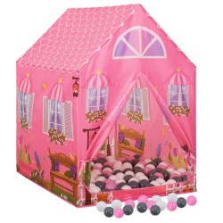 vidaXL Tenda da Gioco per Bambini Rosa con 250 Palline 69x94x104 cm