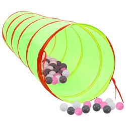 vidaXL Tunnel da Gioco per Bambini 250 Palline Verde 175 cm Poliestere