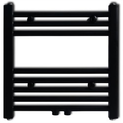 vidaXL Radiatore Centrale Portasciugamano Dritto Nero 480 x 480 mm