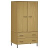   Armadio Gambe Metallo Marrone 90x55x172,5cm Legno Massello OSLO