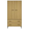   Armadio Gambe Metallo Marrone 90x55x172,5cm Legno Massello OSLO