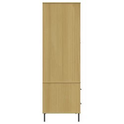   Armadio Gambe Metallo Marrone 90x55x172,5cm Legno Massello OSLO