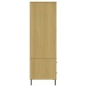   Armadio Gambe Metallo Marrone 90x55x172,5cm Legno Massello OSLO