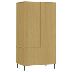   Armadio Gambe Metallo Marrone 90x55x172,5cm Legno Massello OSLO