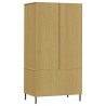   Armadio Gambe Metallo Marrone 90x55x172,5cm Legno Massello OSLO