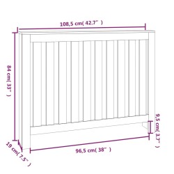   Copertura Termosifone Grigia 108,5x19x84 cm Legno Massello Pino