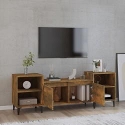   Mobile TV Rovere Fumo 160x35x55 cm in Legno Ingegnerizzato