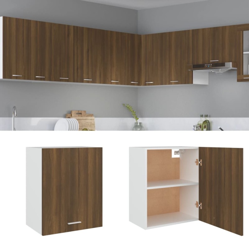 vidaXL Mobile Pensile Rovere Marrone 50x31x60 cm in Legno ingegnerizzato