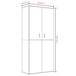 vidaXL Scarpiera Grigio Sonoma 80x39x178 cm in Legno ingegnerizzato