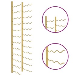 vidaXL Portavini da Parete per 36 Bottiglie Oro in Ferro