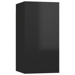 vidaXL Mobili Porta TV 2pz Nero Lucido 30,5x30x60 cm Legno ingegnerizzato