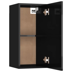 vidaXL Mobili Porta TV 2pz Nero Lucido 30,5x30x60 cm Legno ingegnerizzato