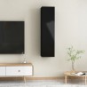 vidaXL Mobili Porta TV 2pz Nero Lucido 30,5x30x60 cm Legno ingegnerizzato