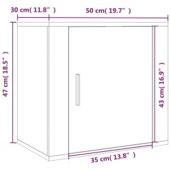   Comodino a Muro Rovere Sonoma 50x30x47 cm