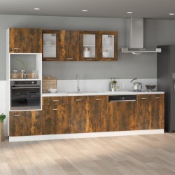 vidaXL Mobile Pensile Vetro Rovere Fumo 80x31x60 cm Legno ingegnerizzato