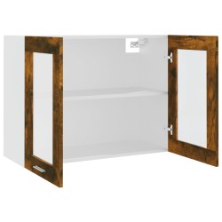 vidaXL Mobile Pensile Vetro Rovere Fumo 80x31x60 cm Legno ingegnerizzato