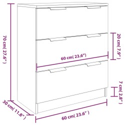    Credenze 3 pz Grigio Sonoma in Legno Ingegnerizzato