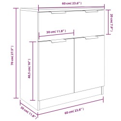    Credenze 3 pz Grigio Sonoma in Legno Ingegnerizzato