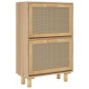   Scarpiera Marrone52x25x80cm Legno ingegnerizzato e Rattan Naturale