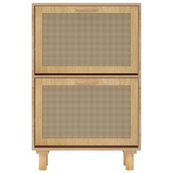   Scarpiera Marrone52x25x80cm Legno ingegnerizzato e Rattan Naturale