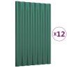 Pannelli Tetto 12pz Acciaio Verniciato a Polvere Verde 60x36 cm